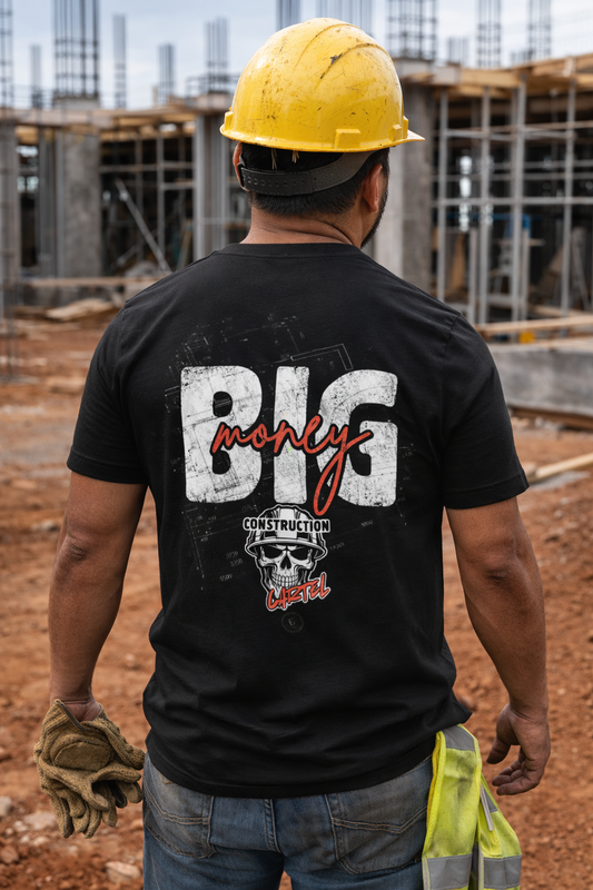 Worker wearing the Big Money shirt